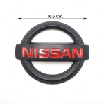 LOGO โลโก้ติดกระจังหน้า โลโก้ติดหน้ารถ โลโก้แดง "NISSAN" ของเทียม 1 ชิ้น สีดำด้าน สำหรับ Nissan Frontier NP300 D23 Pick Up 2WD 4WD ปี 2015-2022